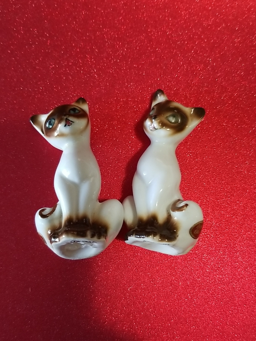 Vintage Siamese Cats Bone China Mini Salt And Pepper Shakers - Picture 7 of 10